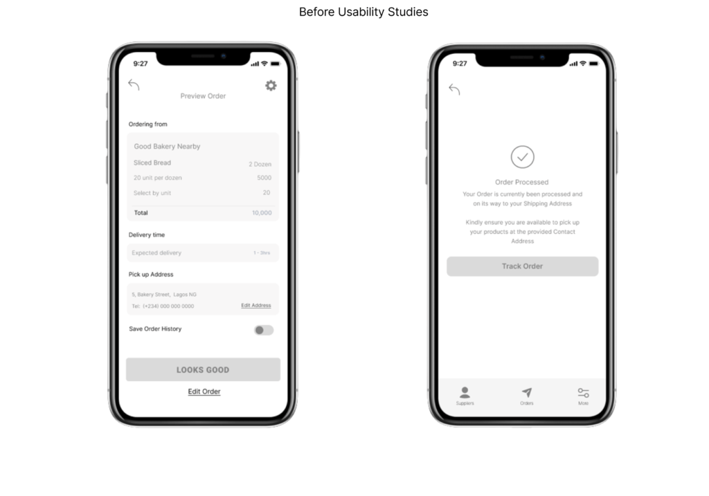 Preview Order complete screen