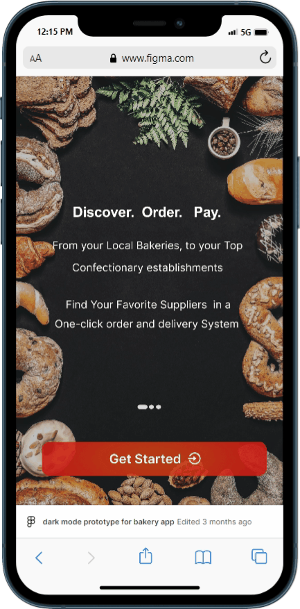 High fidelity design for Bakery Supplier Mobile App